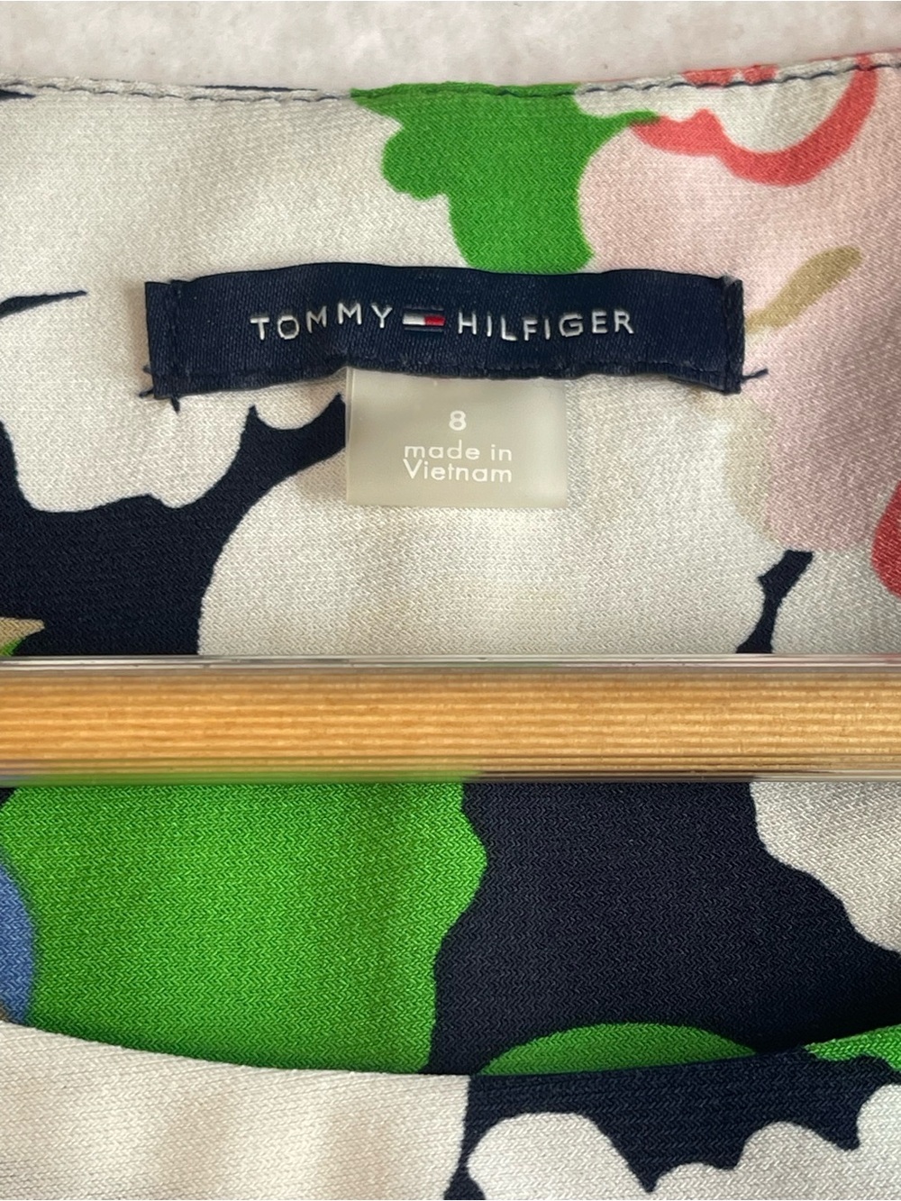 Tommy Hilfiger Floral Sleeveless Shift Dress Size 8 Navy Pink Green Peony Print - Picture 9 of 9